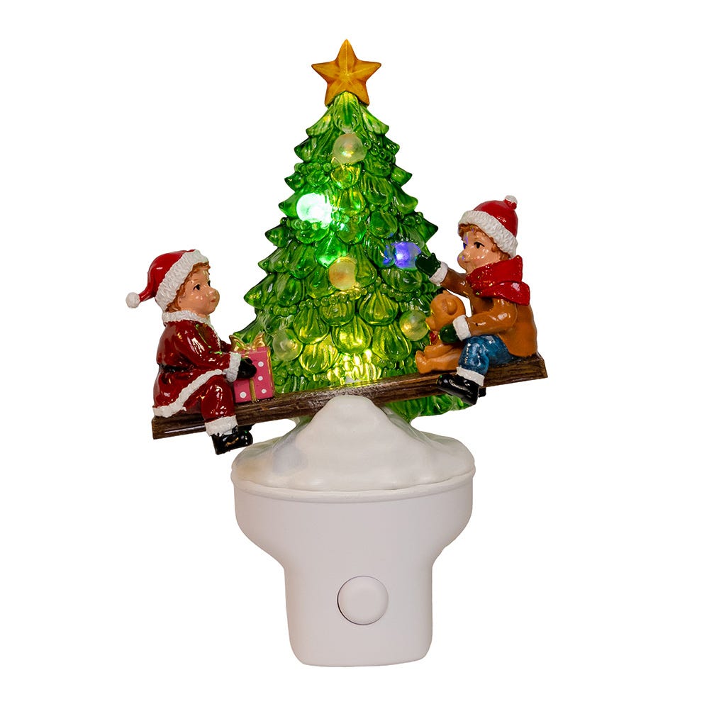 Kurt Adler 6.18-Inch LED Nightlight with Tree and SeeSaw JEL1077